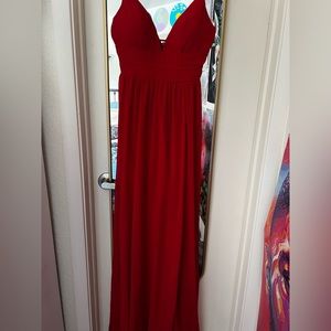Jodi Kristopher long red dress with padding, size 0